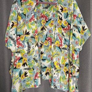 Band Of Gypsies Cover Up Women's S/M Floral Sheer‎ Open Boho
